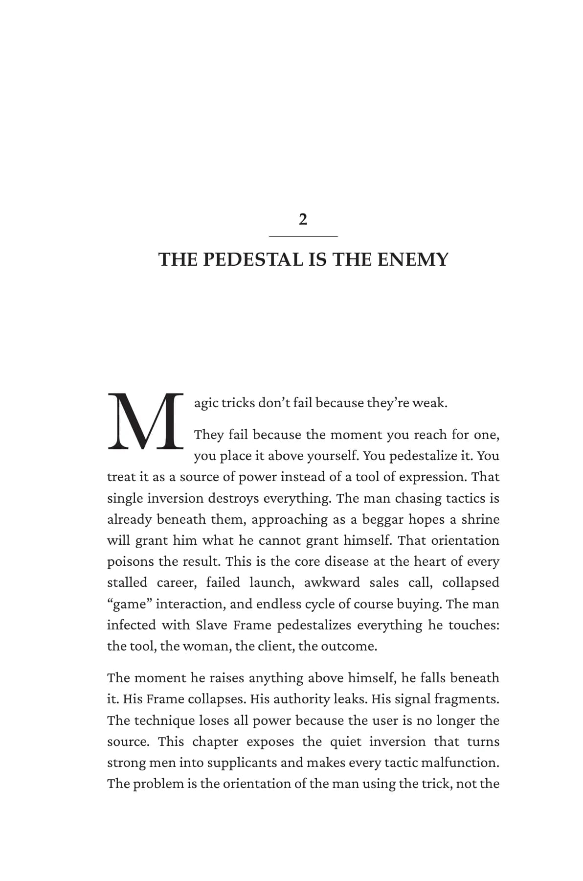 The Pedestal Is the Enemy, actual print edition page 149